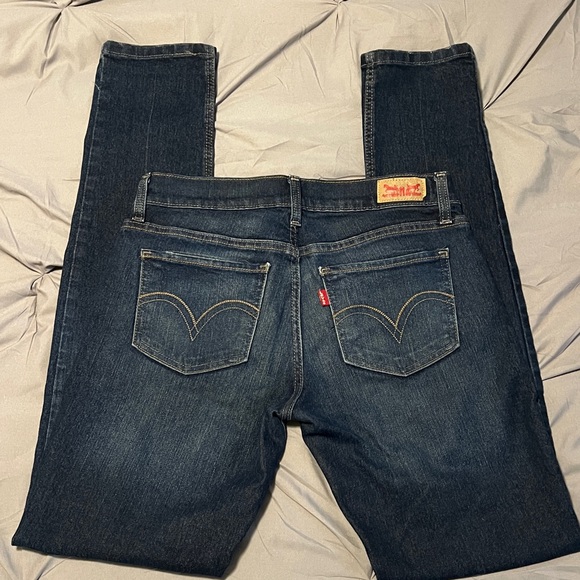 Levi's 524 Too Superlow Rise Y2K Blue Denim Skinny Jeans - Picture 6 of 12